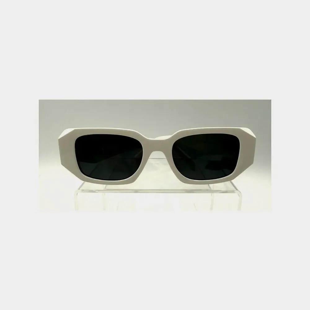 Prada Symbole Geometric White Sunglasses W/Prada Hard Case
